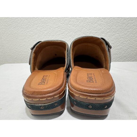 Womens Born Banyan Clogs Mules Navy Blue Indigo Suede Leather 10M NIB - Picture 8 of 9
